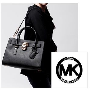 Michael Kors Black Hamilton East-West Saffiano Bag